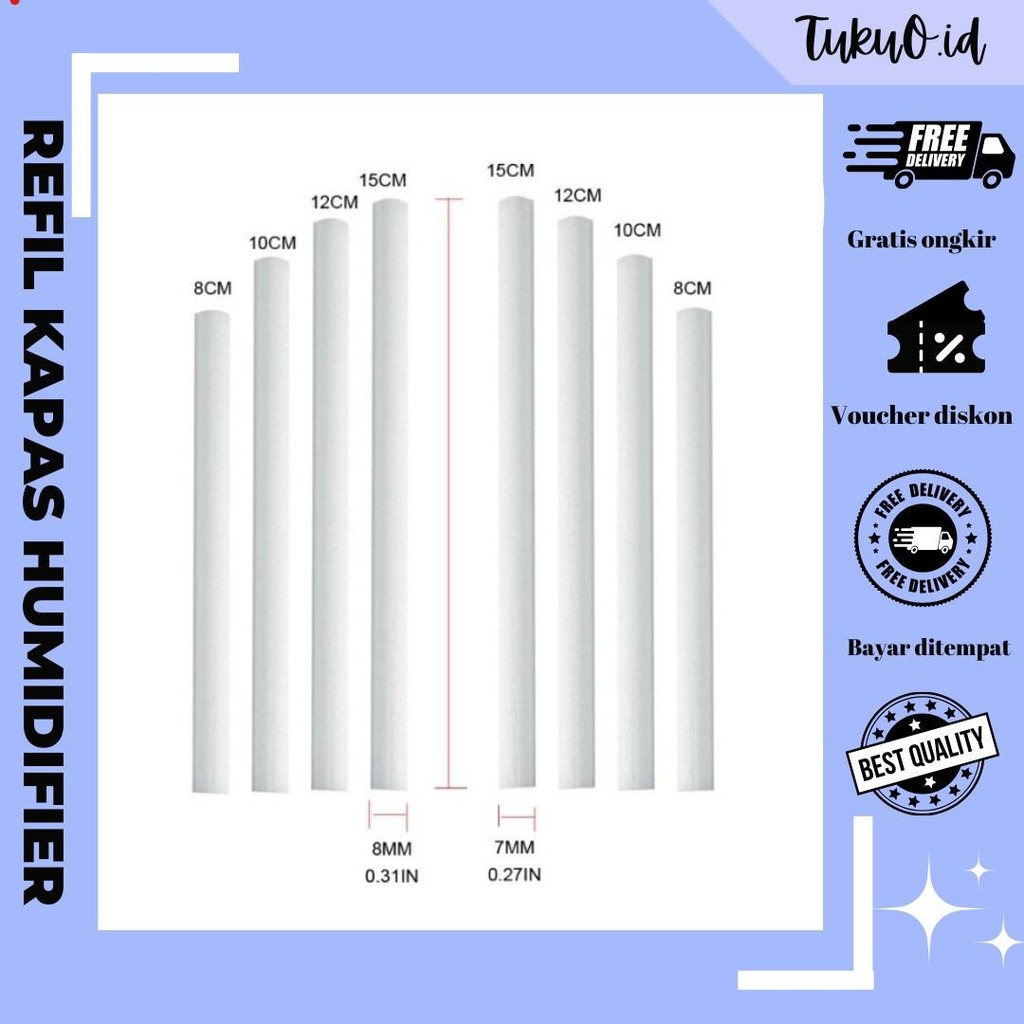 5Pcs Kapas Refil Humidifier Cotton Filter Air Stick Diffuser - Filter Busa Kapas untuk Berbagai Type