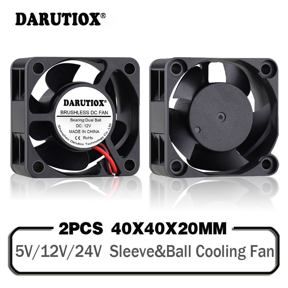 2 Pieces Ball 40mm Cooling Fan 40x40x20mm Cooler 24V 12V 5V 4020 Computer Case Cooling Fan 2PIN 3PIN