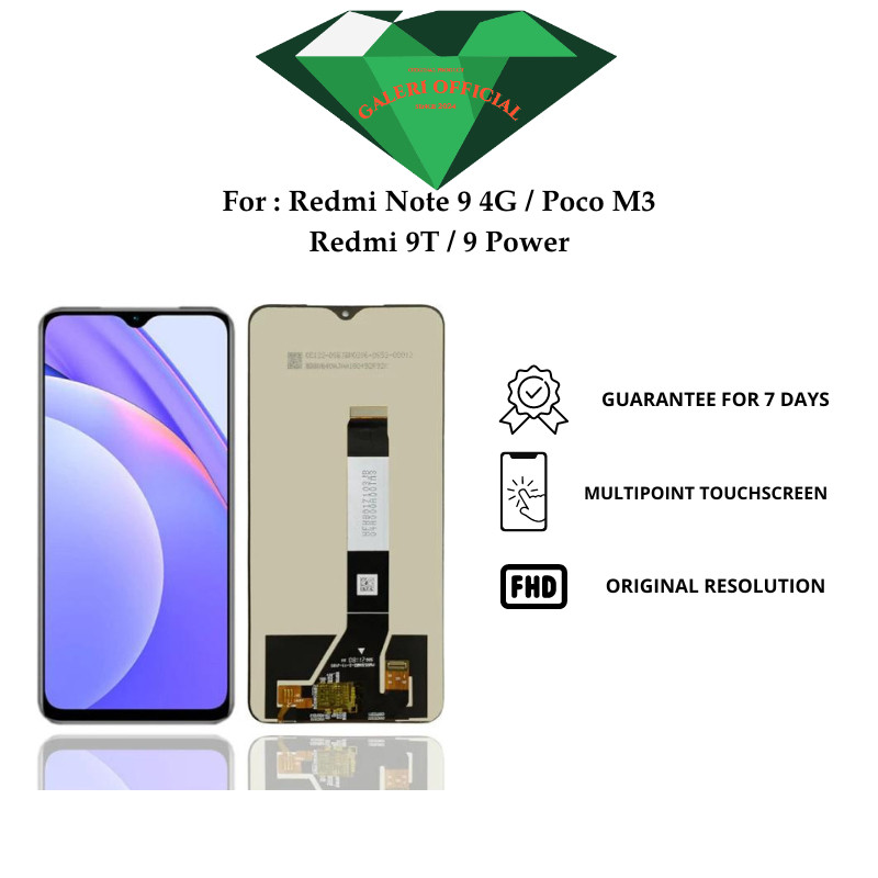 GaleriOfficial Lcd Xiaomi Redmi Note 9 4G / Redmi 9T / Poco M3 Fullset Touchcsreen Original HFIX