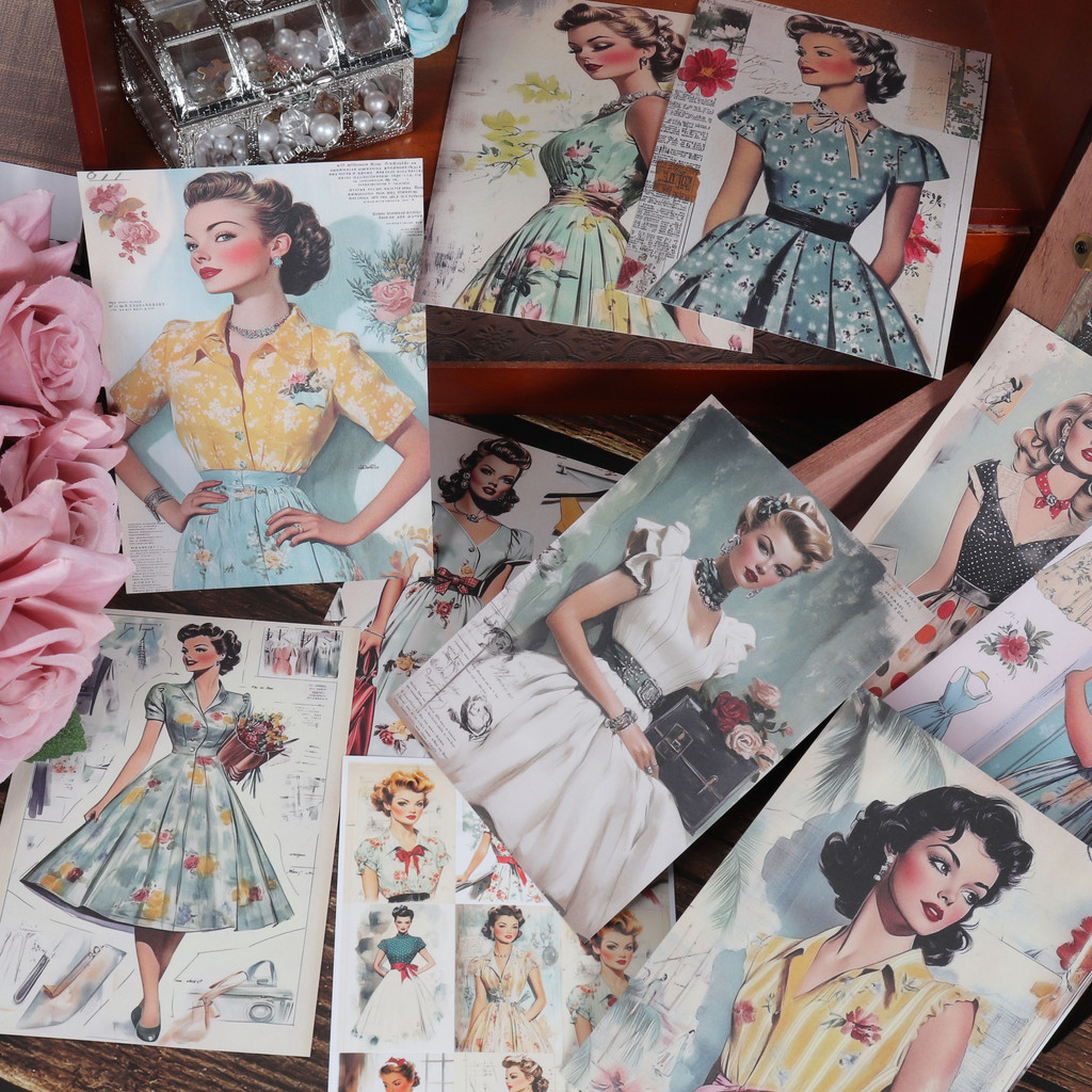 

JAIIMAN 60pieces(with 36stickers) Vintage Magazine Old DIY Decorative Paper,for Arts Crafts,Scrapbook Supplies,Junk Journal