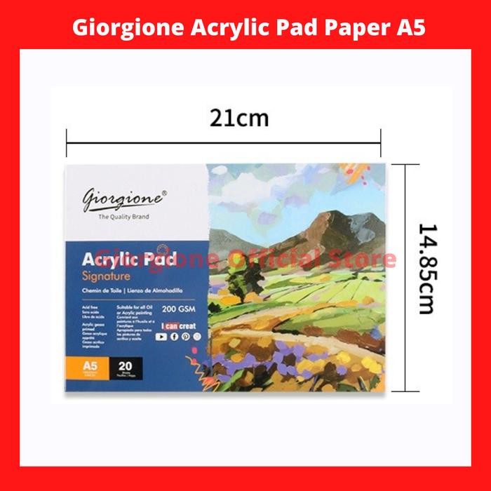 

TERLARIS! G-AC20 Giorgione Acrylic Oil Paint Book Canvas Pad Cat Minyak Akrilik - A5