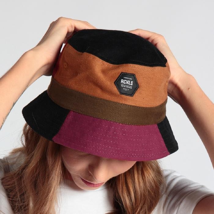 RCKLS. Bucket Hat Rainbow Hustle Maroon Topi Bucket High Quality Dewasa - RAINBOW MAROON