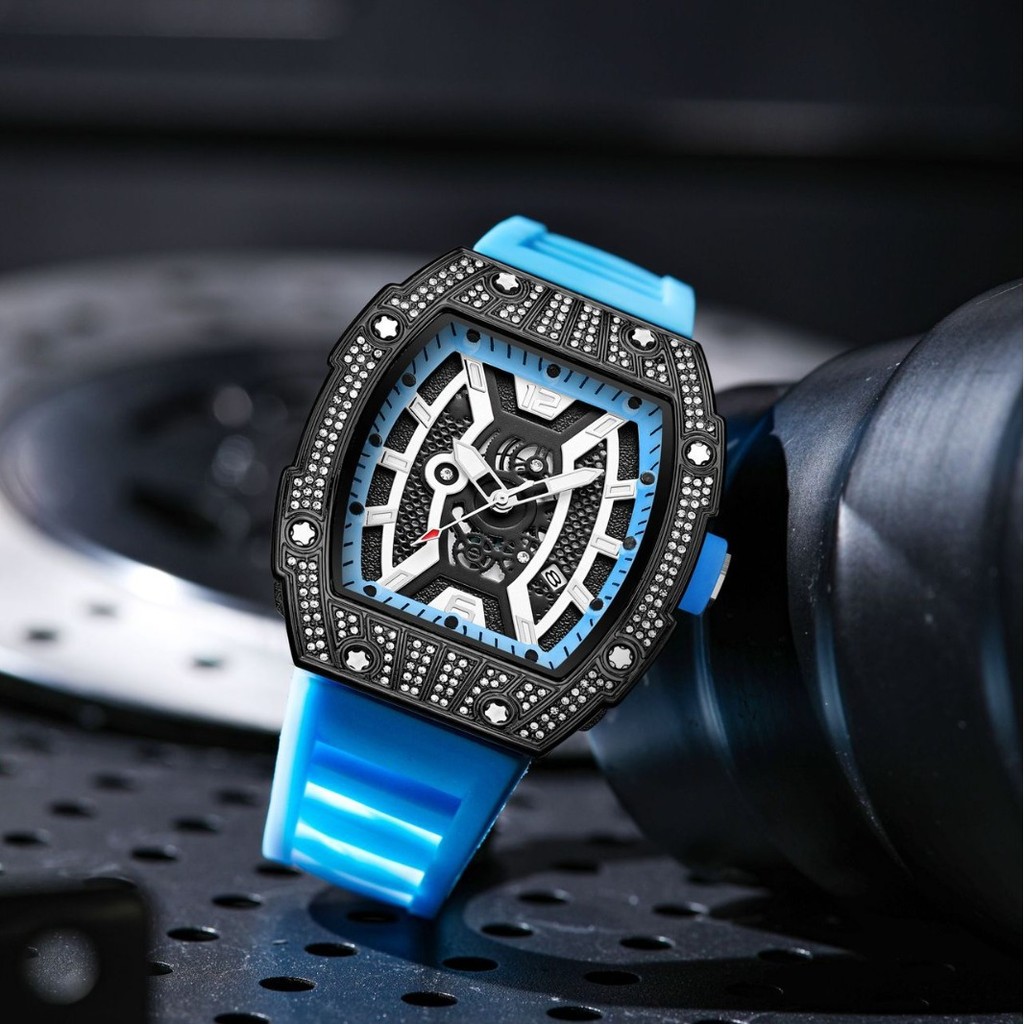 

2024 Seri Richard Baru Jam Tangan Kuarsa Non-Otomatis Kelas Tinggi Bergaya Kalender Bercahaya Skeleton Gaya Selebriti Internet