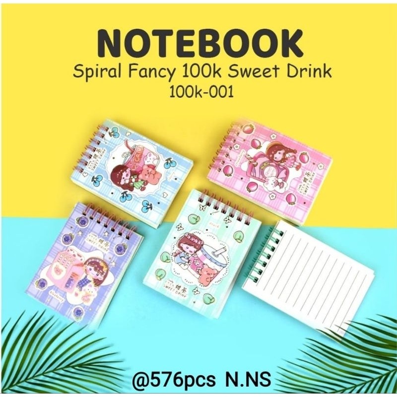 

[ 1 Bh] Dalingshop Diary Notebook Spiral Atas Sweet Drink A7 80 Lembar