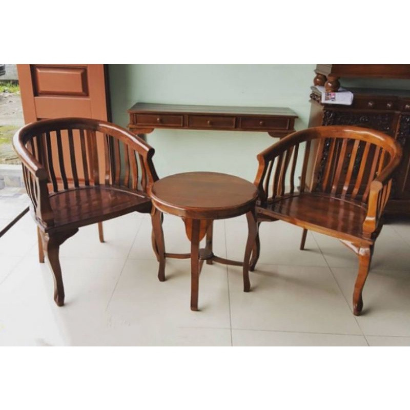 PROMO kursi teras jati 2 kursi dan 1 meja type lenong