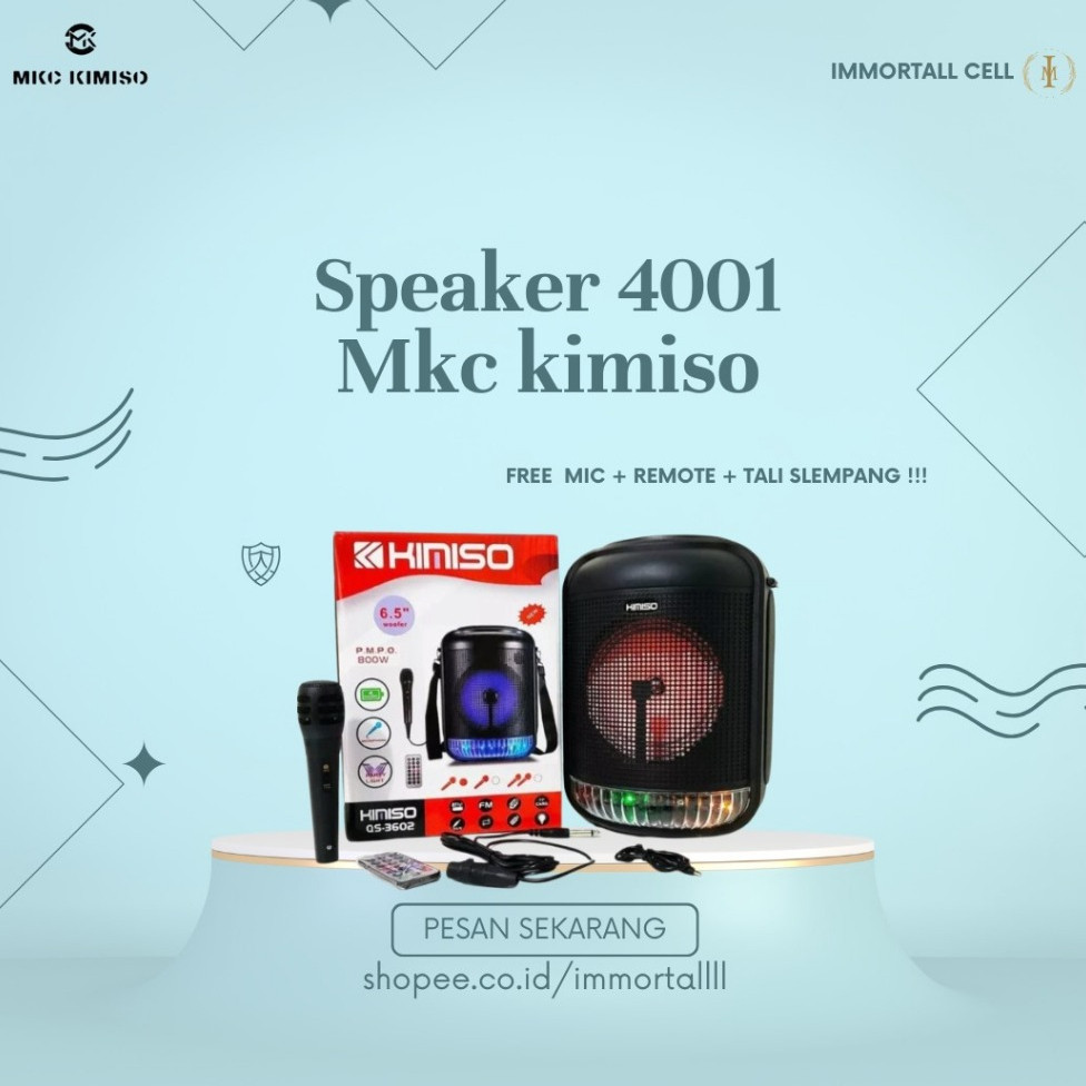 Speaker bluetoot portable QS-4001 8nch free mic, IMMORTALL CELL