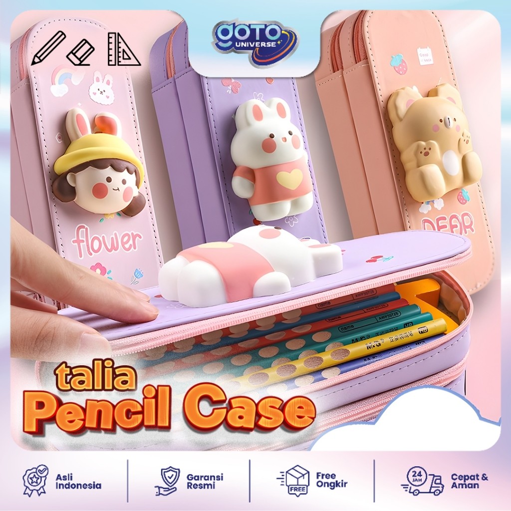 

Goto Talia 3D Squishy Pencil Case Tempat Pensil Anak Perempuan