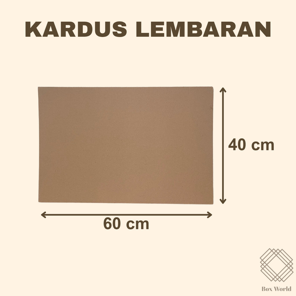 

KARDUS KARTON LEMBARAN/SHEET COKLAT POLOS BARU (60x40cm)