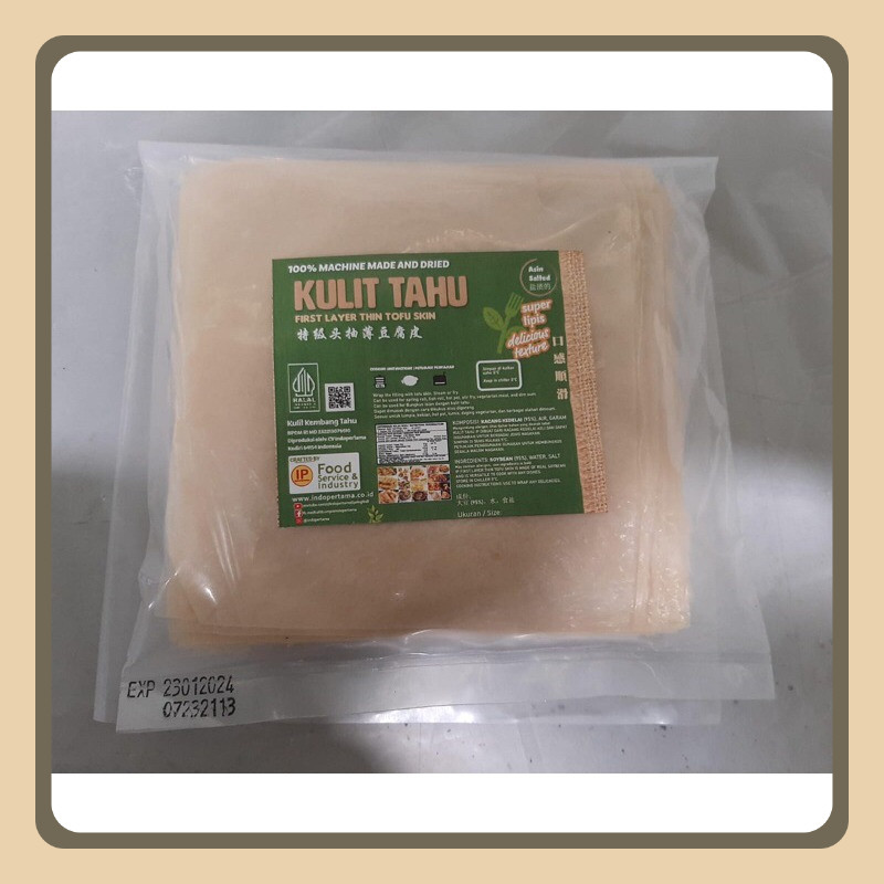

Kulit Tahu ASIN dan TAWAR Potongan 10 cm dan 12 cm Isi 100 Lembar HALAL