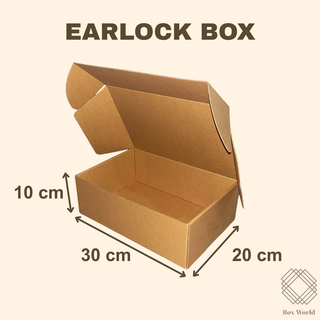 

Ear Lock Mailer 30x20x10 | Karton/Kardus/Box/Packaging Makanan, Kue, Baju