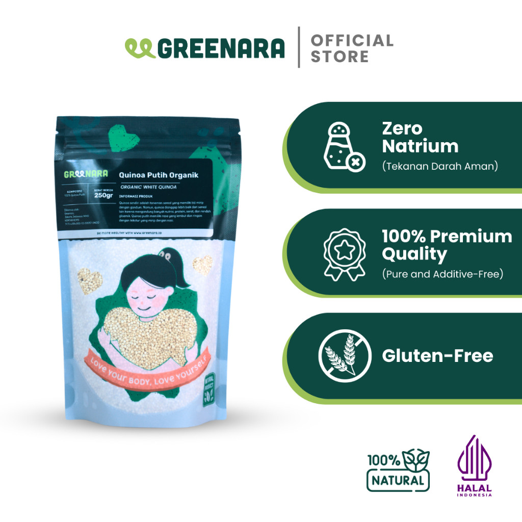 

New Greenara Natural White Quinoa 250gr / Quinoa Putih / Pengganti Nasi Tinggi Protein Terlaris