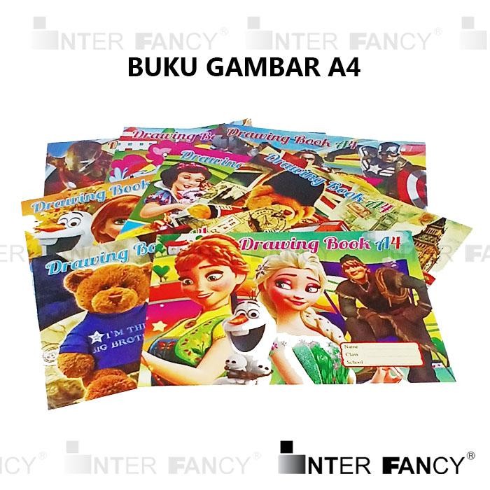 

Buku Gambar A4, Buku Gambar A4 Lucu Fancy, Drawing Book A4, Kertas Paper. Merk Kaya 120. Buku untuk menggambar ukuran A4. Kertas Putih dengan ketebalan 120 gsm, yaman untuk menggambar dan mewarnai. Cover ada 7 gambar campur. Harga tertera 1 Pak = 10 buku