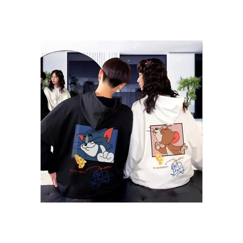 HOODIE MOTIF TOMJERRY TTD Hoodie Couple Cewek Cowok Hits Kekinian Korean Style Hoodie Jumper Switer 