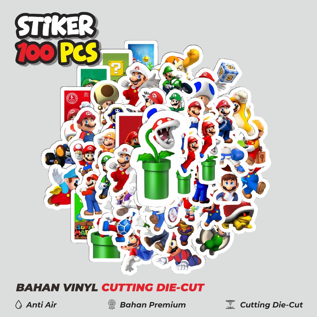 

Terbaru! 50 pcs Stiker Kartun Games Super Mario Bros Dekorasi Lucu Kreatif untuk Notebook, Skateboard, HP