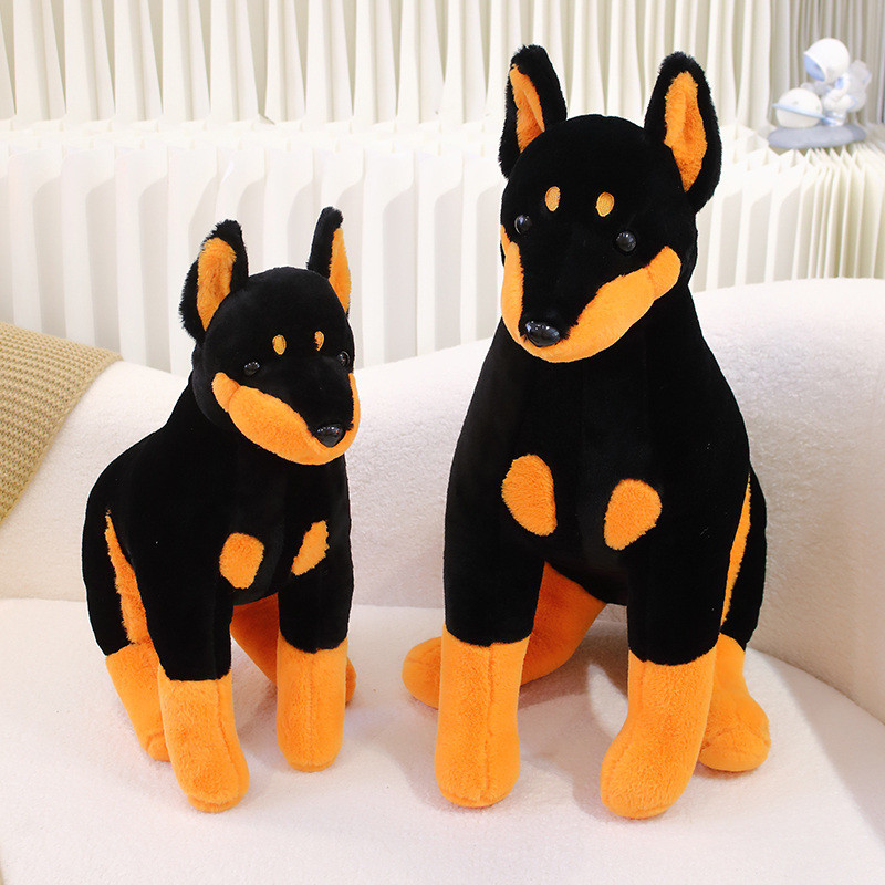 Hot High Quality Simulation Dog Plush Toy Stuffed Lifelike Doberman Puppy Doll Home Decor Cartoon Ki