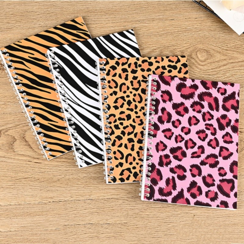 

Leopard Print Series Sticker Notebooks A5 Size Double-sided Release Paper Books Tape Sticker Handbook Material Collecting Boos