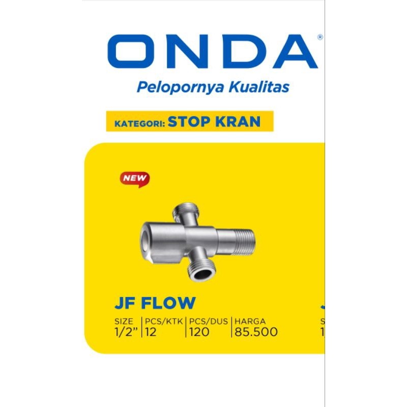 New stop kran onda 2 arah stop kran JF FLOW ONDA kran cabang 2 arah premium