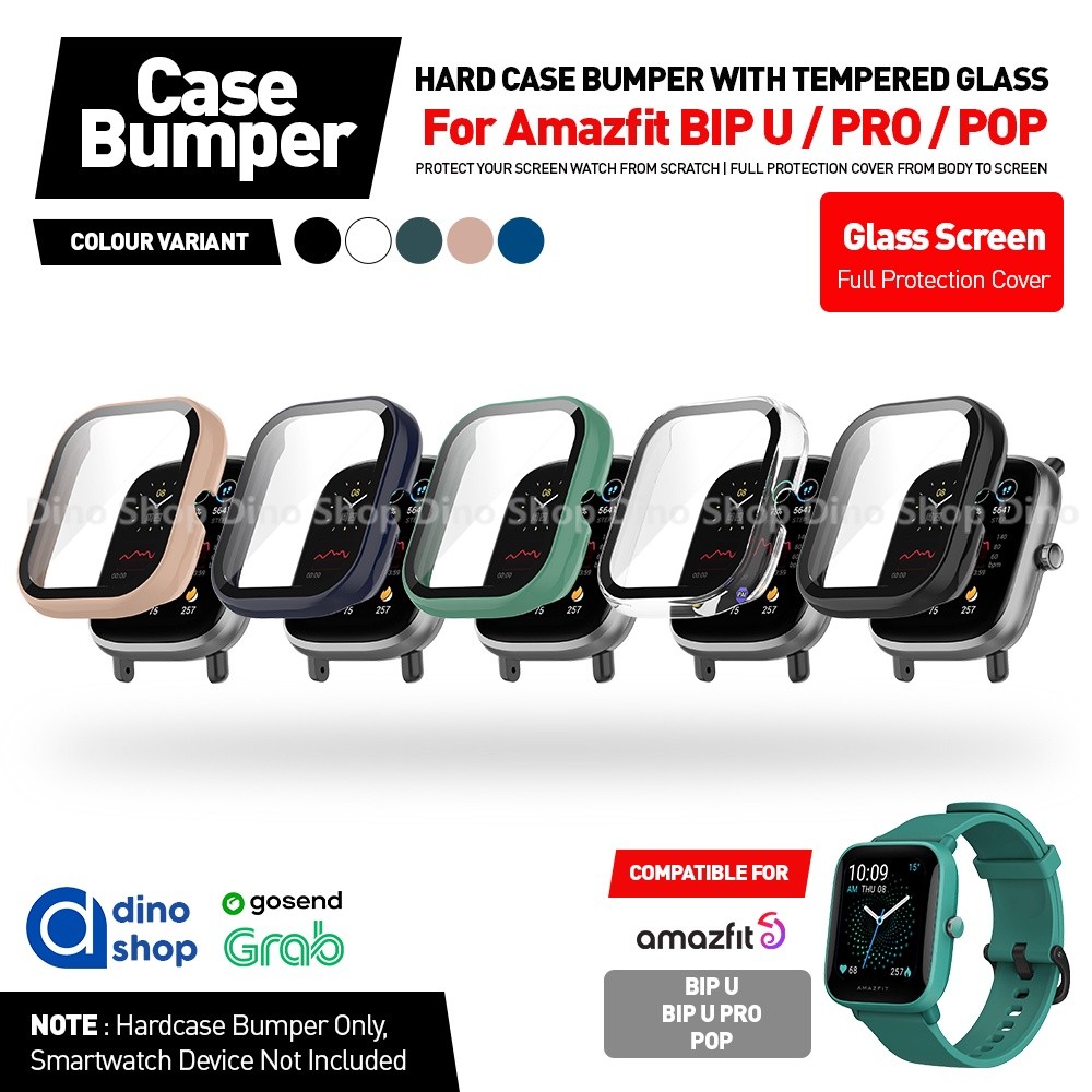 Hard Case For AMAZFIT BIP U / PRO / POP Casing Cover Tempered Glass