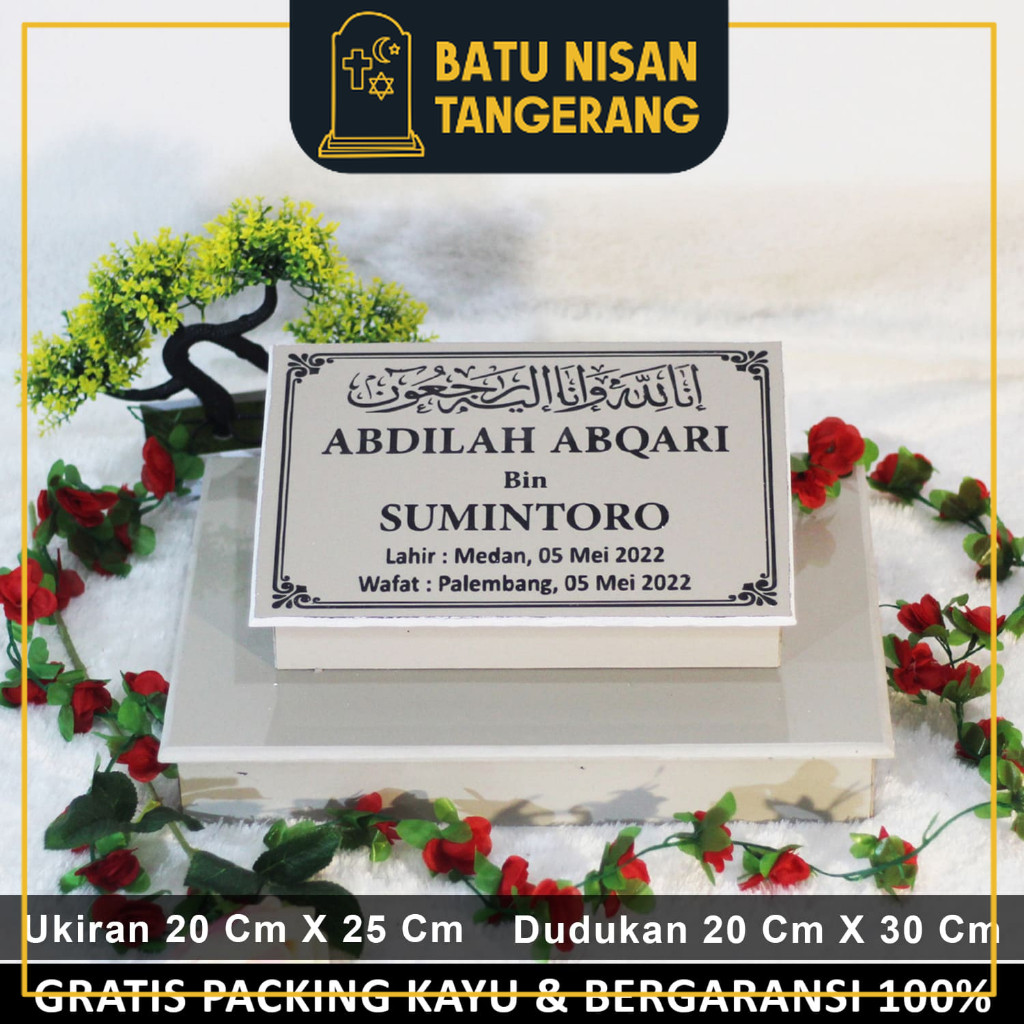 BNT - Batu Nisan Dudukan Maesan Makam Nissan Kijing Full Set Hitam Putih Lengkap Ukiran Granit Marme