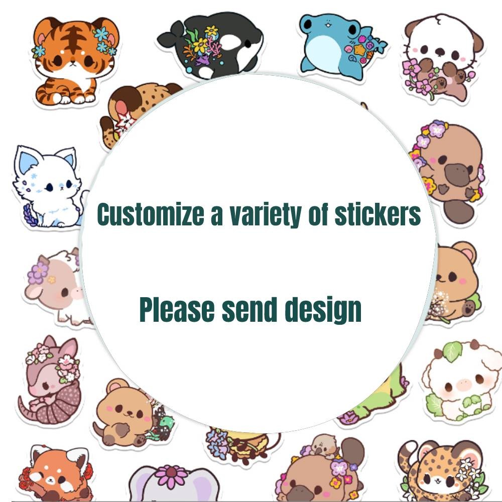 

Self-adhesive stickers custom cartoon labels seal stickers logo transparent PVC color l food labels advertising logo