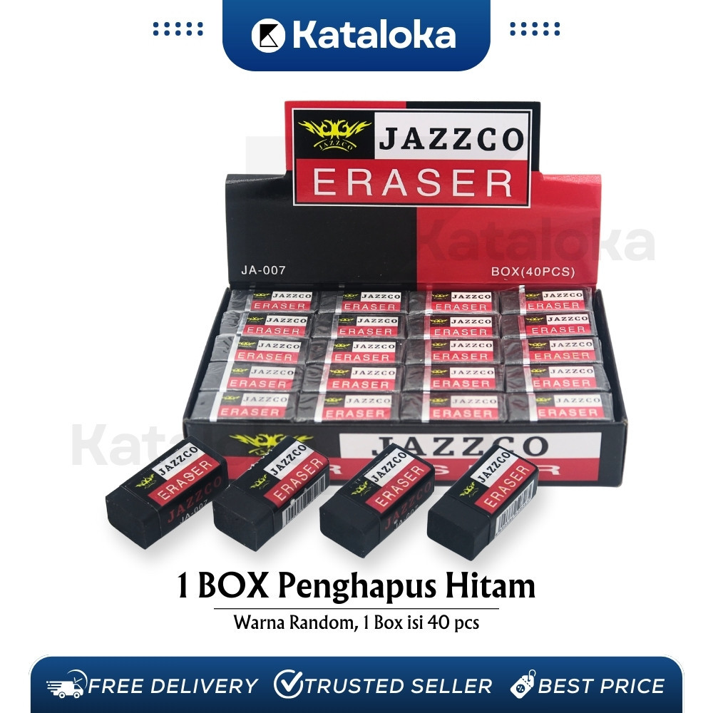 

KATALOKA 1 box Eraser Penghapus Jazzco Hitam Kecil JA-007 (40 Pcs)