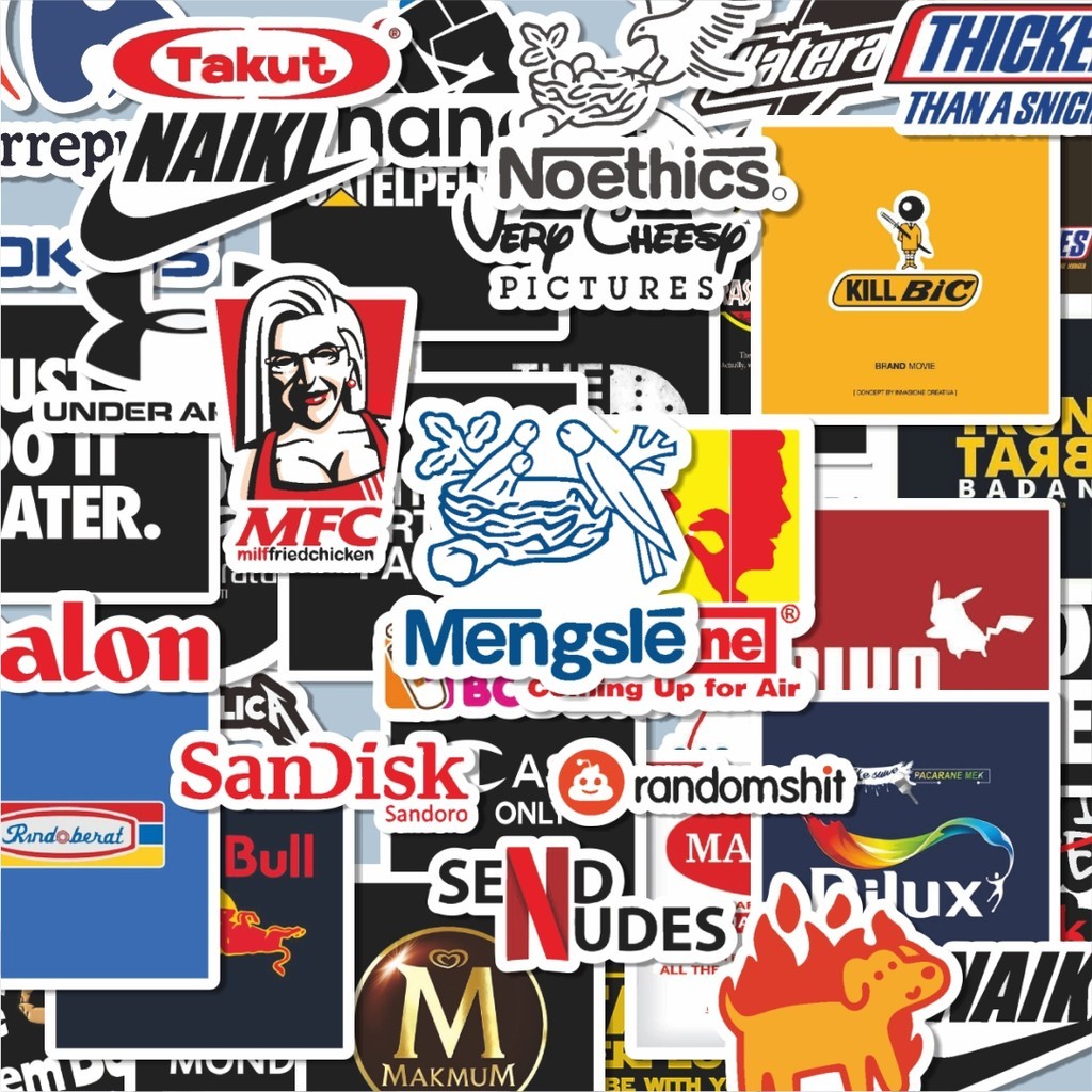

100PCS Lucu Stiker Random Logo Parodi Versi 2 Stiker Aesthetic Stiker Anti Air Stikers Berperekat Waterproof sticker decal buat Motor Helm Buku Journal Koper Casing HP Laptop Botol Minum Hadiah anak