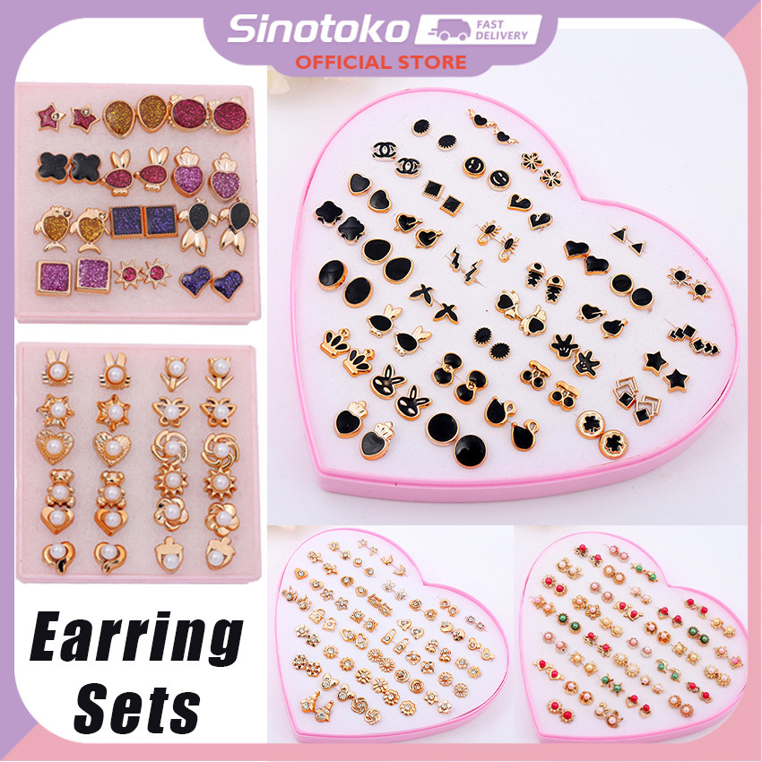 12 / 36 Berbagai Bentuk Tusuk Women Earrings Set Anting Set