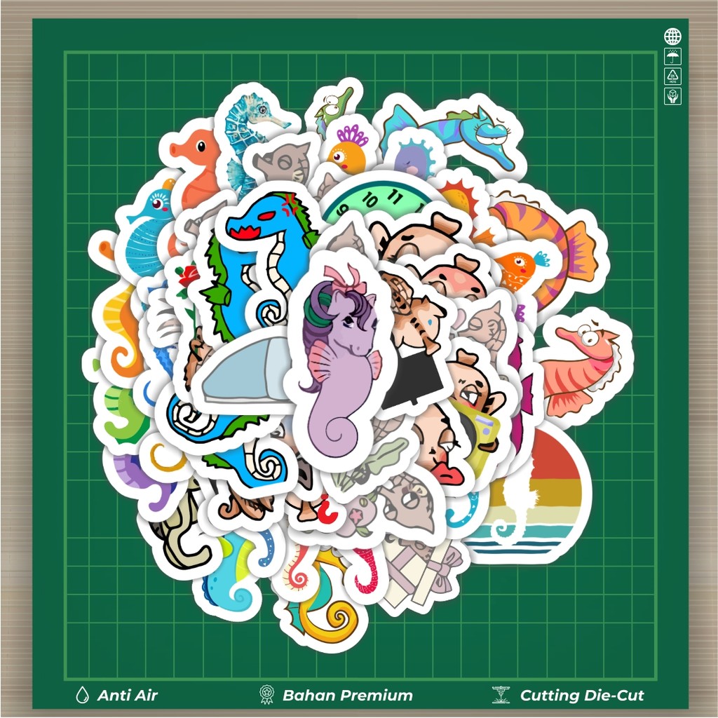

HOT 50 PCS STIKER Sticker Hewan Kuda Laut Stiker Fashion Cars Decal Dingin Kartu Album Custom Vinyl Anti Air- Sticker Aesthetic Buku Journal Koper Casing HP Tablet Laptop Helm Motor Botol Minum