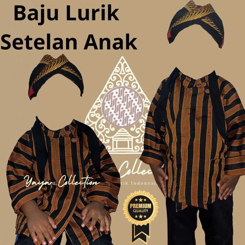 Setelan Baju Surjan Lurik Anak Baju Lurik Adat Jawa Anak Baju Lurik Anak Anak Baju Surjan Anak Baju 