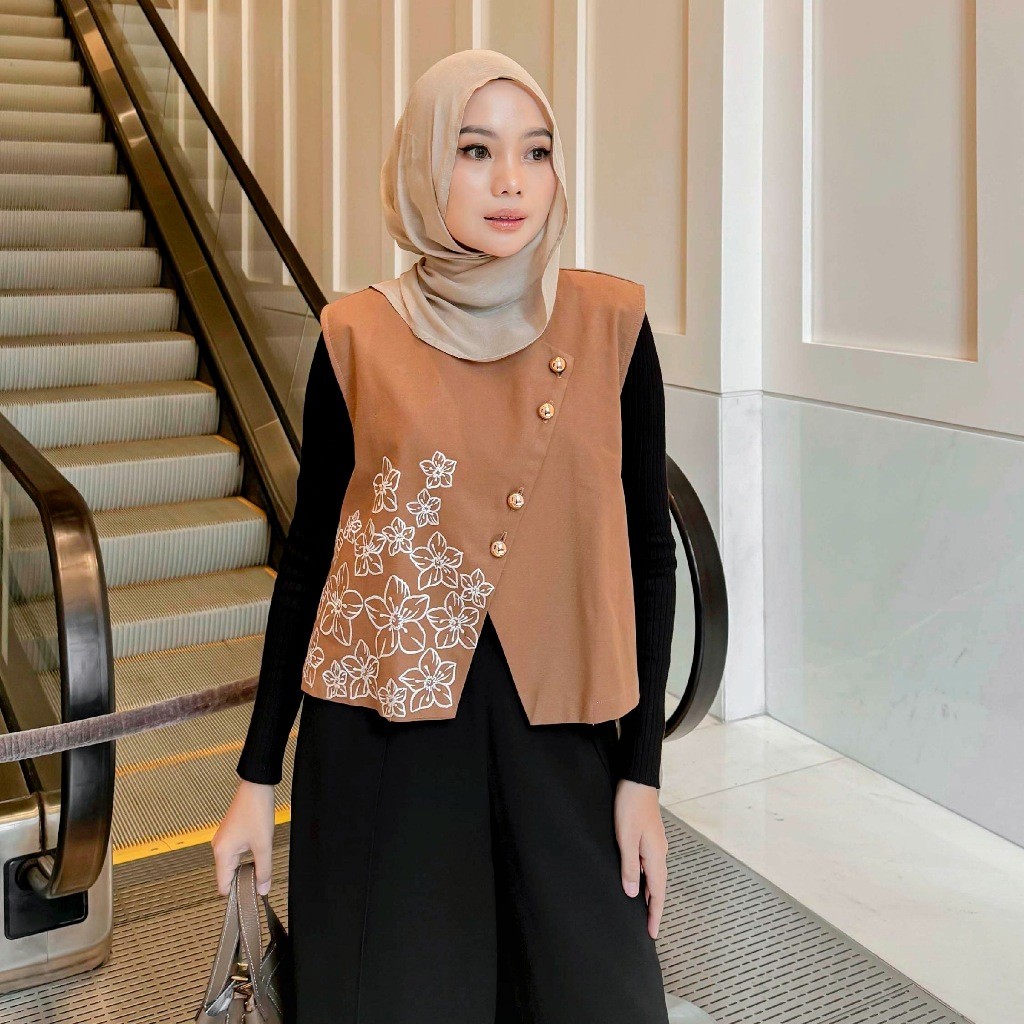 Bynissa - SALVIA VEST - Outerwear - Outer - Vest - Linen - Bordir - Embroidery