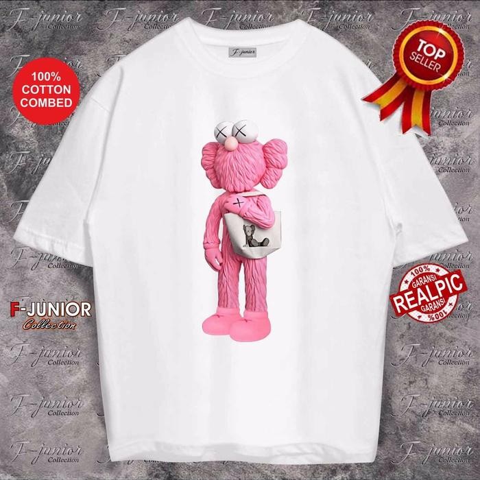 Kaos OVERSIZE.edisi X KAWS.by F-JUNIOR Katun Oversize Combed T-Shirt  Baju Atasan Unisex - KAWS BERD