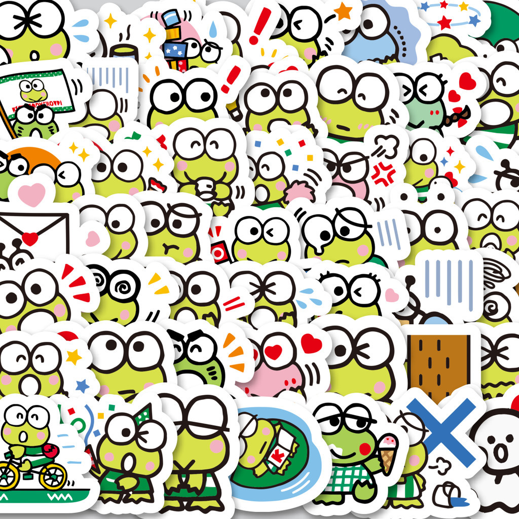

Stiker Cutting Pack Stiker Kartun Keroppi Versi 1 Isi 100Pcs Series Aesthetic Lucu Keren Untuk Koper Bahan Vynil