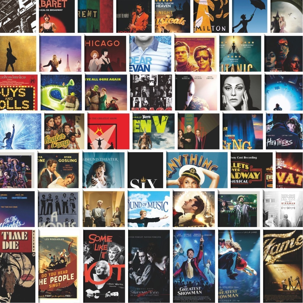 

Stiker Cutting Pack Stiker Poster Film & Album Musikal Isi 100Pcs Series Aesthetic Lucu Keren Untuk Koper Bahan Vynil