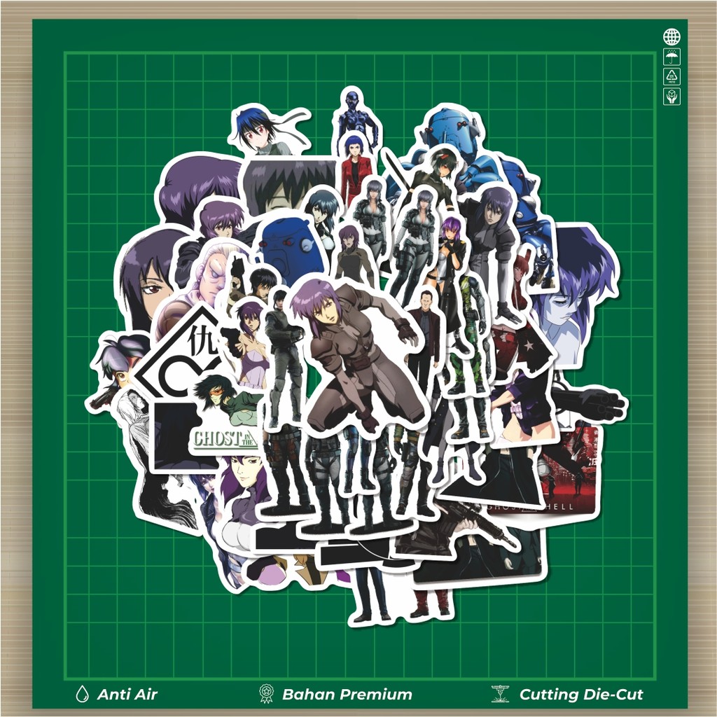 

HOT 50 PCS STIKER Sticker Anime Ghost In The Shell (Kōkaku Kidōtai) Stiker Fashion Cars Decal Dingin Kartu Album Custom Vinyl Anti Air- Sticker Aesthetic Buku Journal Koper Casing HP Tablet Laptop Helm Motor Botol Minum