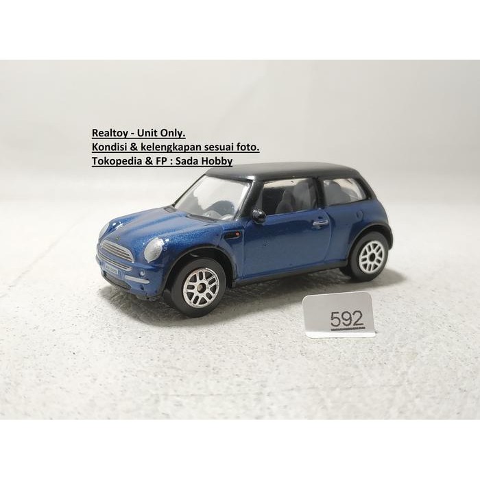 IP3... Diecast Realtoy BMW New Mini Cooper Biru Unit Only 2ND