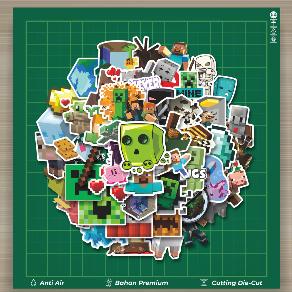 

HOT 50 PCS STIKER Stiker Kartun Minecraft Stiker Dekorasi Lucu Kreatif untuk Notebook, Skateboard, HP