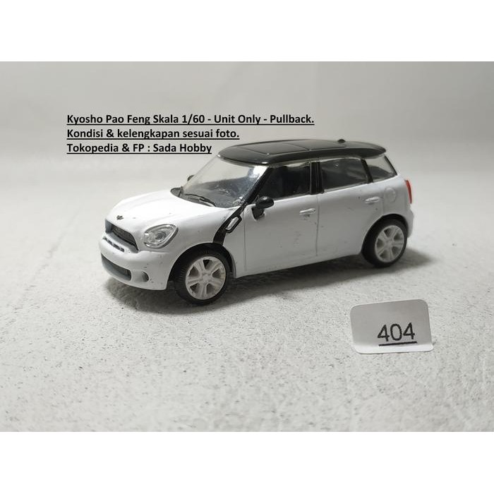IP3... Diecast Kyosho Pao Feng 1/60 Mini Cooper S Countryman Street Version Putih Unit Only 2ND