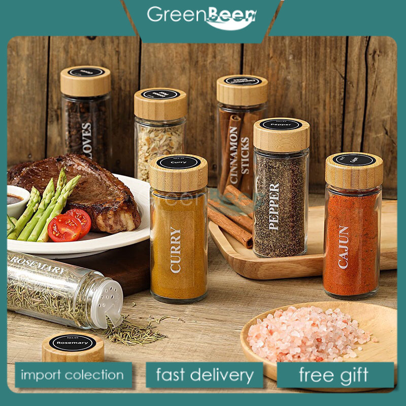 Botol Bumbu Kaca Botol Bumbu Rempah Dapur GREENBEEN
