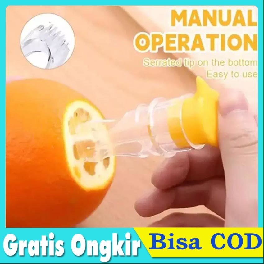 Alat Peras Jeruk Manual - Juicer Citrus Putar Pemeras Lemon & Jeruk Anti Karat, Peralatan Dapur Mini