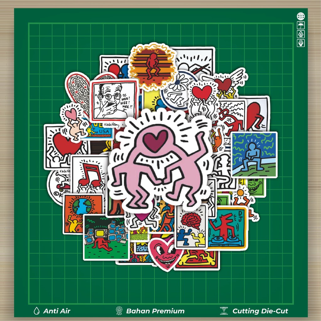 

HOT 50 PCS STIKER Stiker Keith Haring Series Stiker Fashion Cars Decal Dingin Kartu Album Custom Vinyl Anti Air- Sticker Aesthetic Buku Journal Koper Casing HP Tablet Laptop Helm Motor Botol Minum