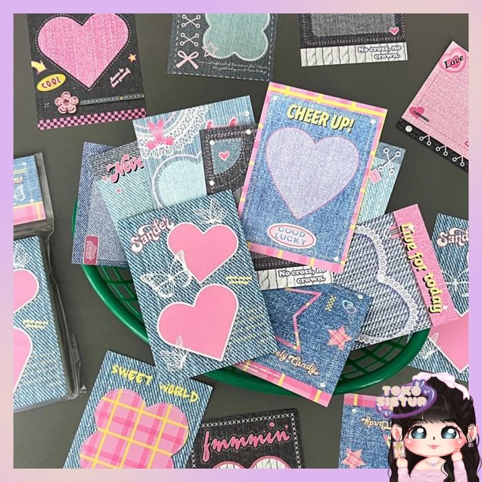 

MEMOPAD DENIM Catatan Tempel Gaya Koboi Catatan Tempel Gaya Koboi Sticky Notes Lucu - LOVE BLUE