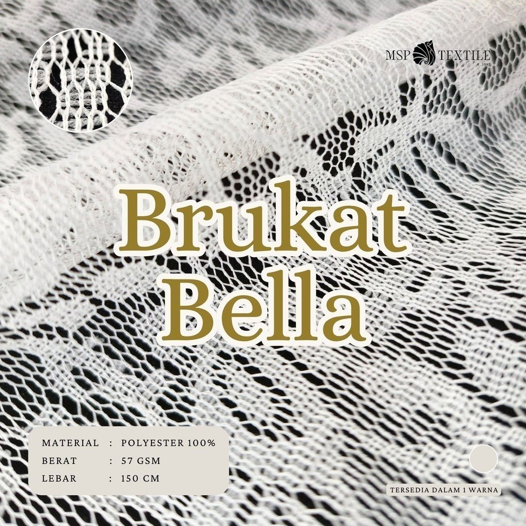 BRUKAT BELLA 58" COCOK UNTUK GAUN KEMEJA BRUKAT ROK OUTER BRUKAT KEBAYA DRESS TUNIK GARMIS