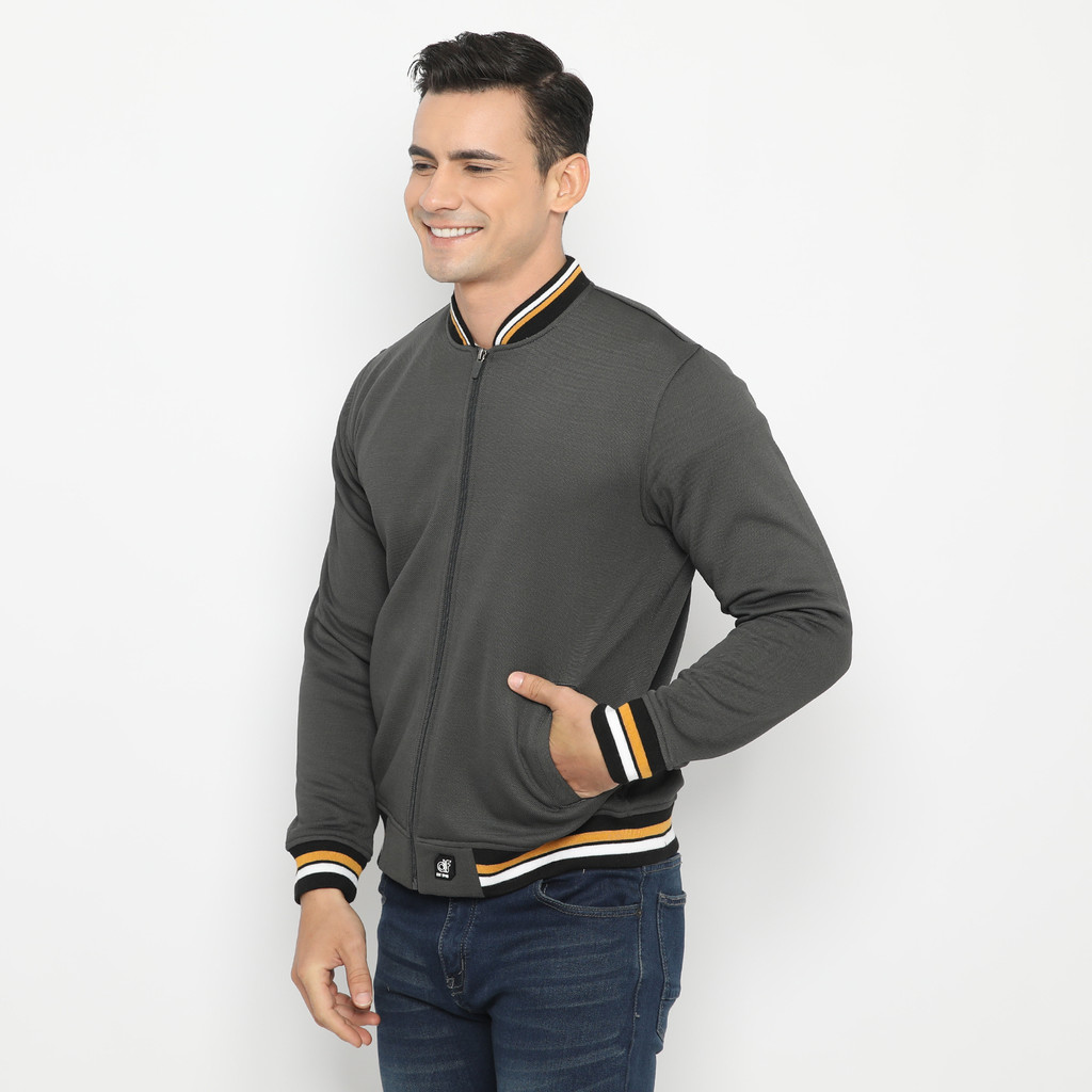 d&f Jaket Bomber CVC Pria - Abu Tua