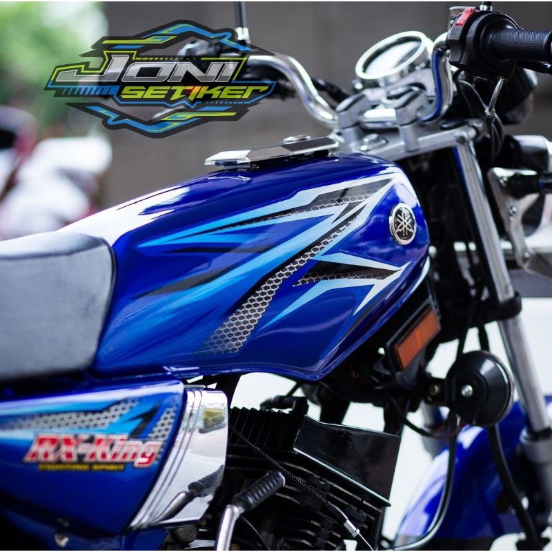STIKER STRIPING ORI YAMAHA RX KING 2005 BIRU FULLSET EMBLEM STIKER RX KING BIRU 2005