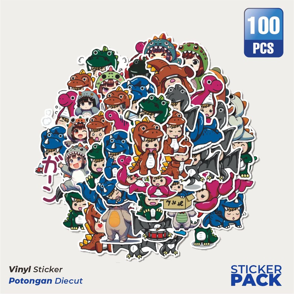 

Super Hemat! 100 PCS Stiker Funny Dinosaur [Dinosaurus Lucu] Waterproof Aesthetic- Untuk Laptop, Motor, dan Helm - Paper Stationery Pack