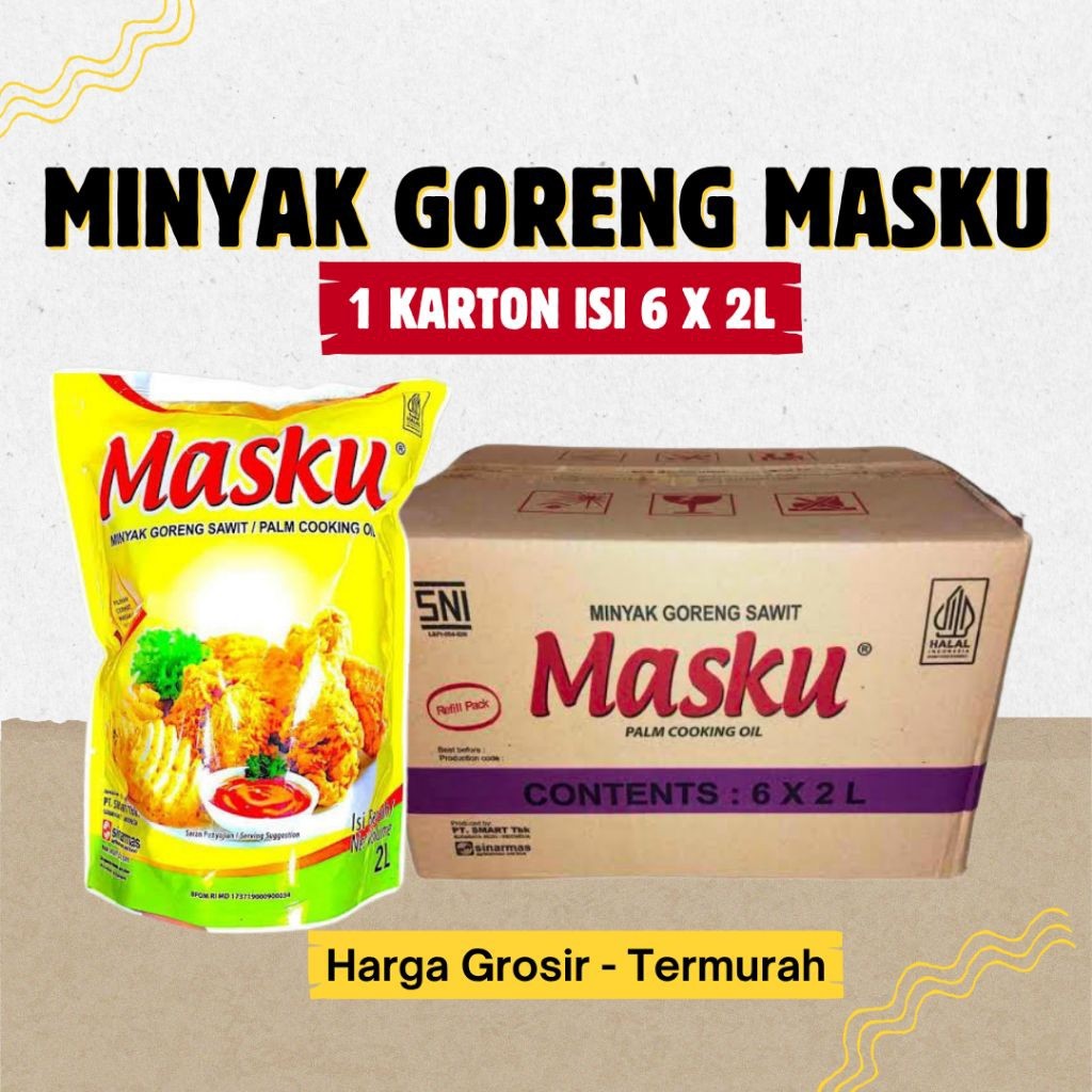 

Minyak Goreng Masku 2L – 1 Karton Isi 6 Pouch | Minyak Jernih Harga Grosir Termurah