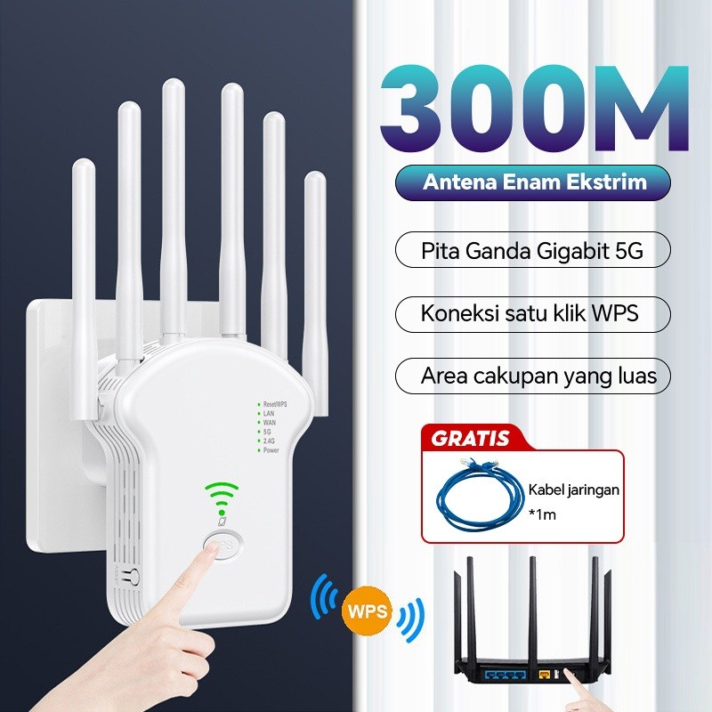 SatuRuang.Id - 6 Antena Penguat Sinyal WiFi Router Ekstender Peningkat Jaringan Repeater Nirkabel Te
