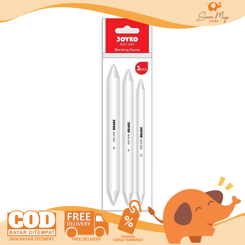 

JOYKO Blending Paper Stump BLST-2001 Set Isi 3 - Alat Penghalus Warna Murah