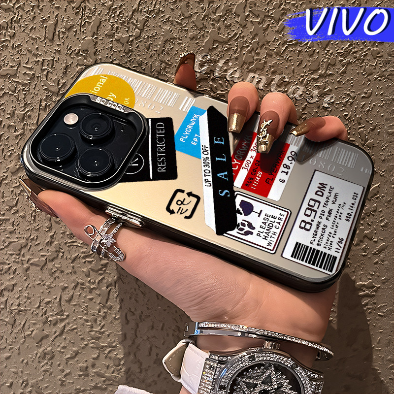 Tren Sticker Glossy Hologram PC Case VIVO Y17s Y12 Y12S Y15s Y21 Y03 Y16 Y22 Y18 Y02 Y17 Y27s Y30 Y9