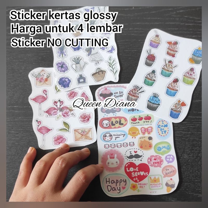 

Sticker No Cutting Stiker Aesthetic Murah Aksesoris Unik 4 Lembar